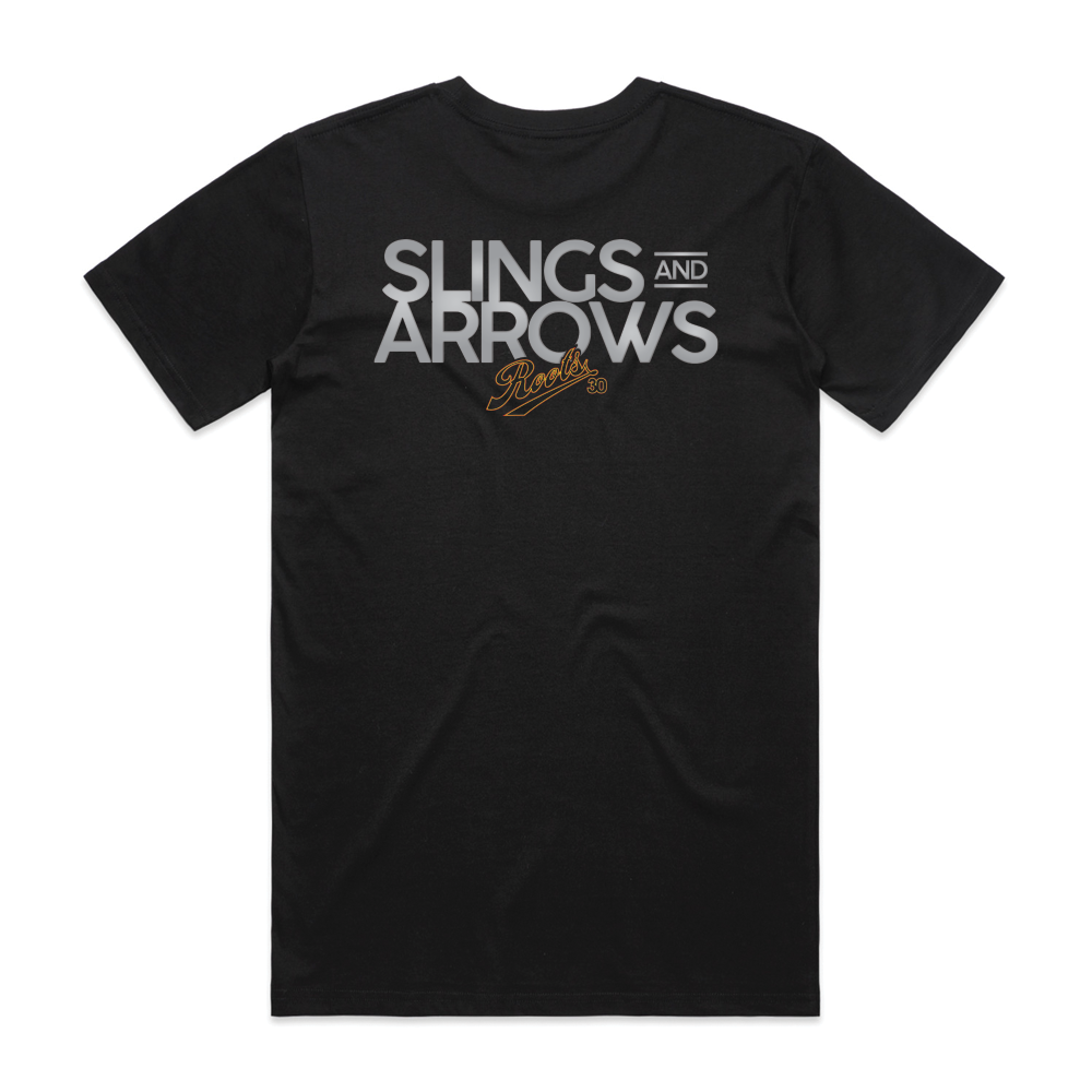 Roots 30 – Slings & Arrows – Official Event T-Shirt