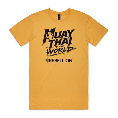 Muaythai to the World X Rebellion – Official Event T-Shirt - Gold